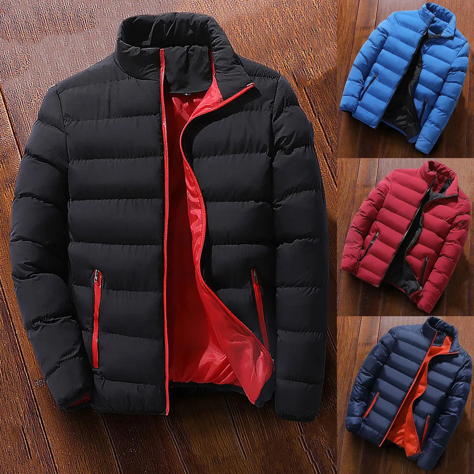 Mens Winter Parka Warm Casual CottonPadded Jacket