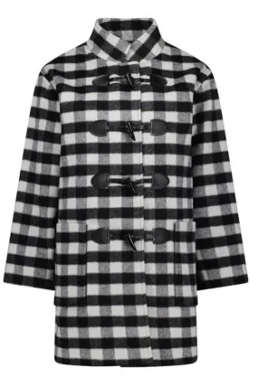 Moke Virginia Wool Duffle Coat - Blk/White Plaid
