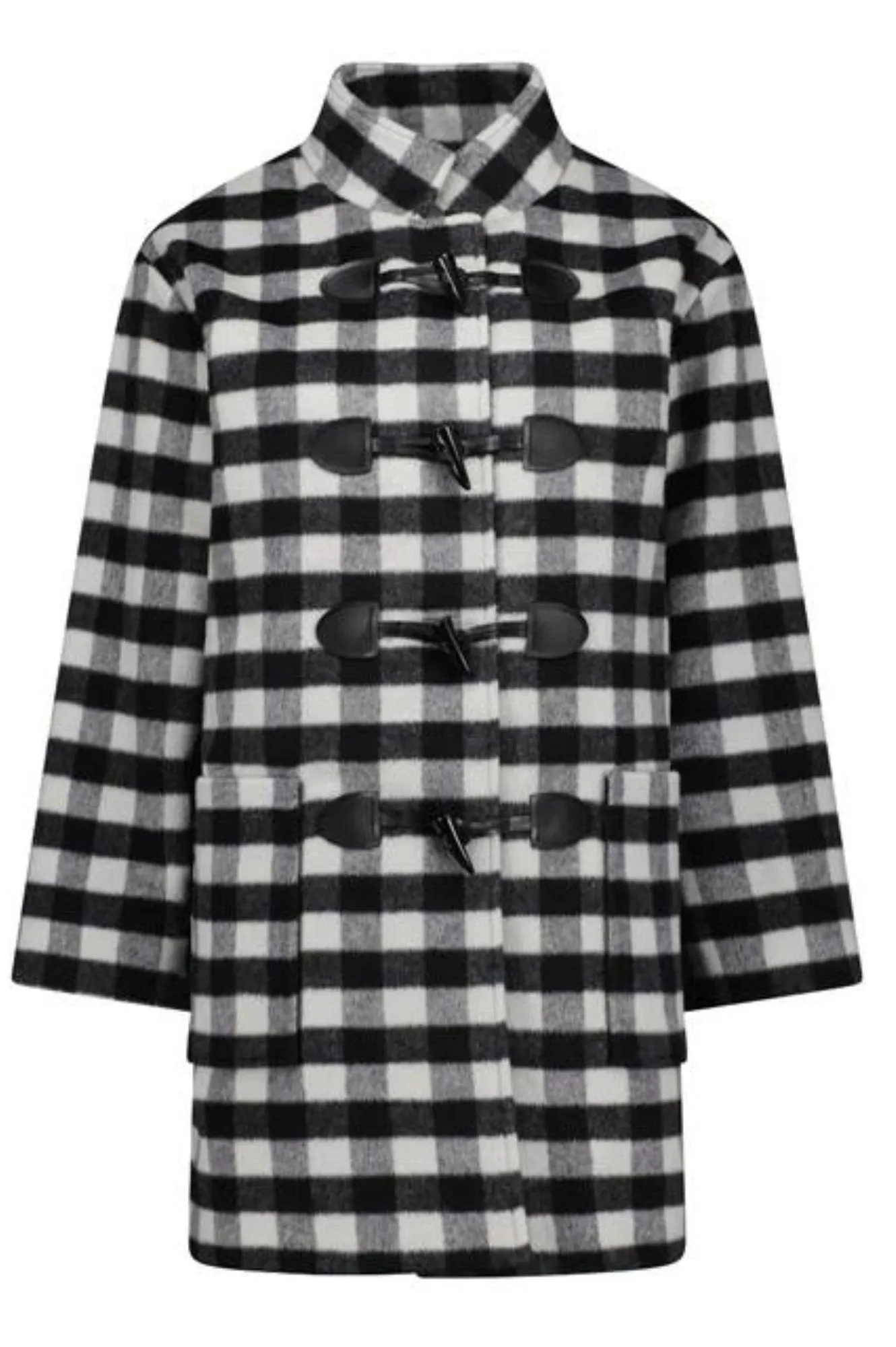 Moke Virginia Wool Duffle Coat - Blk/White Plaid