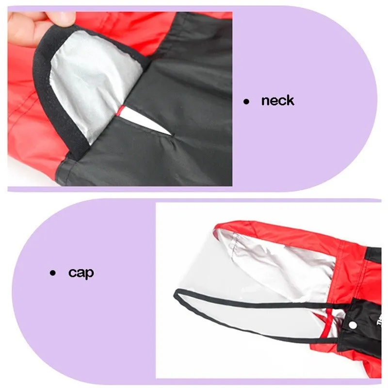 Pet Dog Waterproof Raincoat Jumpsuit Reflective Rain Coat Hooded