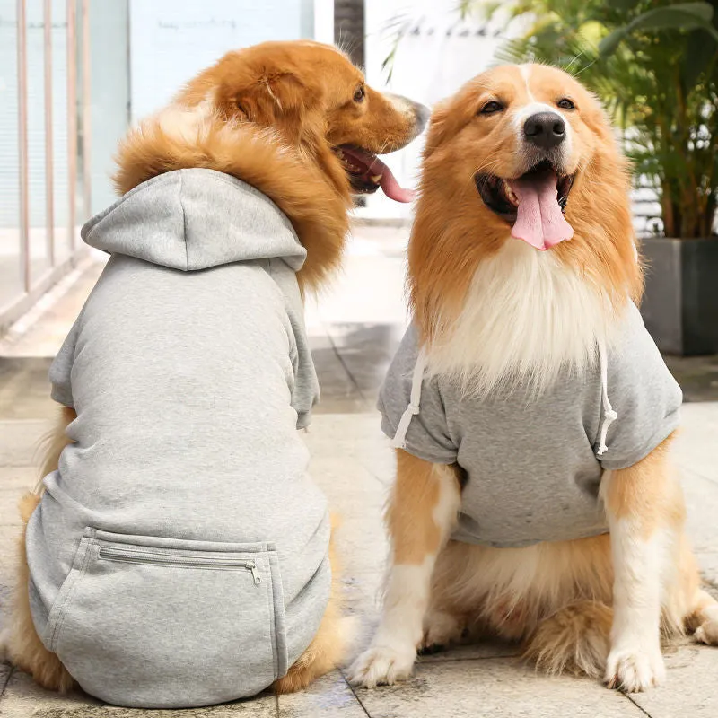 Pocket Plaid Hooded Pet Sweatshirt