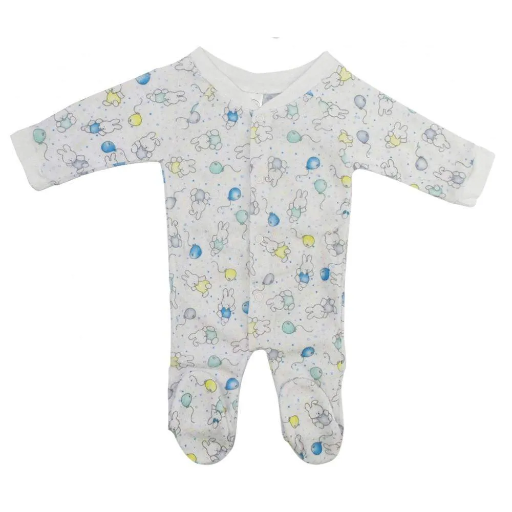 Preemie Terry Print Closed-Toe Sleep & Play