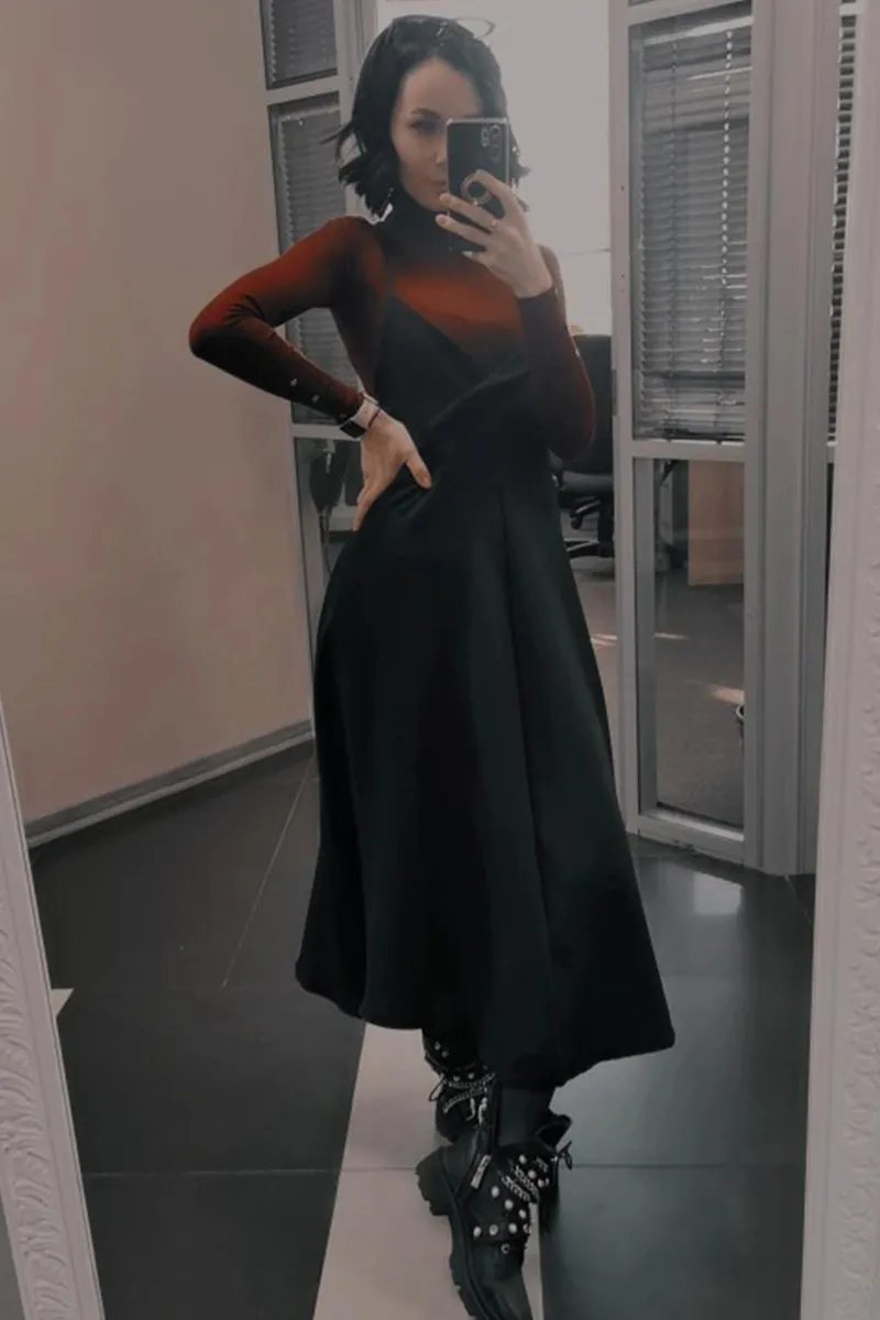 Purpdrank - New Spring Dress Women Single Breasted Lantern Sleeve Shirt Set Camisole Bow Pleated Solid Dresses