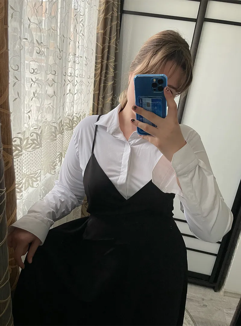 Purpdrank - New Spring Dress Women Single Breasted Lantern Sleeve Shirt Set Camisole Bow Pleated Solid Dresses