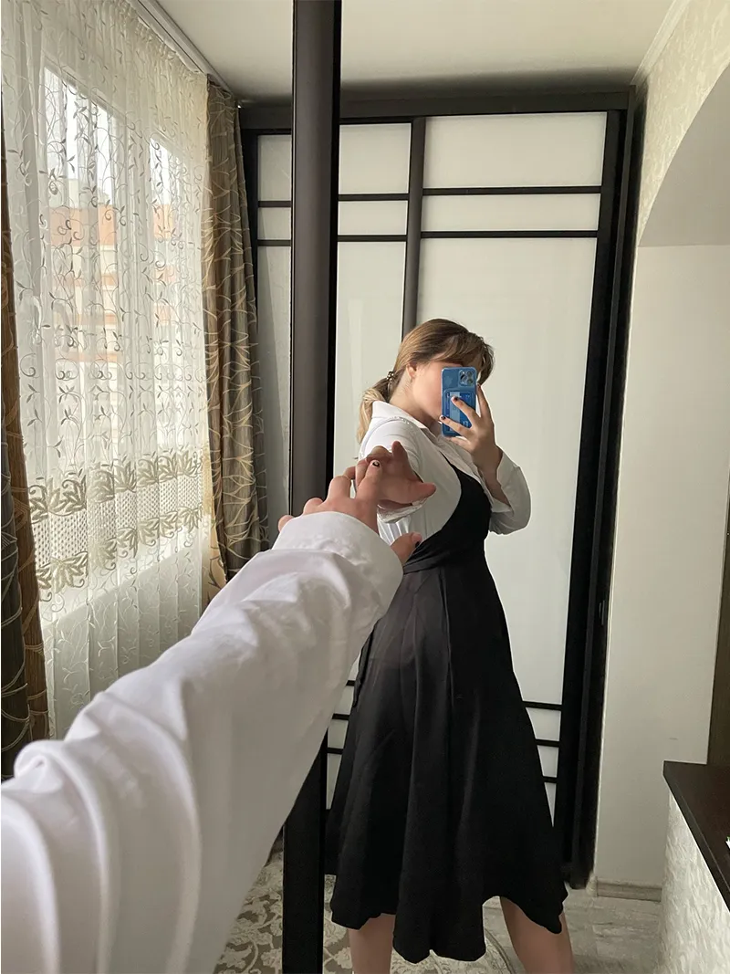 Purpdrank - New Spring Dress Women Single Breasted Lantern Sleeve Shirt Set Camisole Bow Pleated Solid Dresses