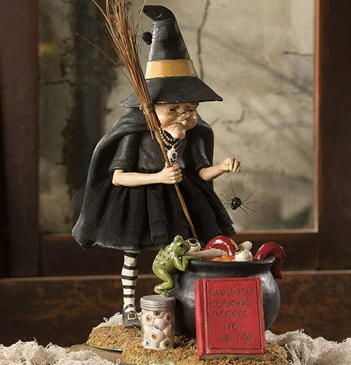 "Cauldron Cooking Witch" Figurine