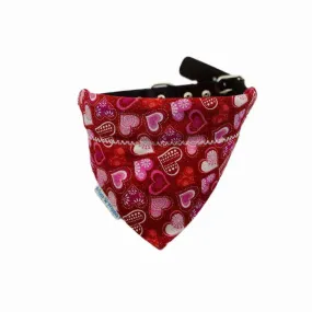 Red Glitter Hearts Dog Bandana
