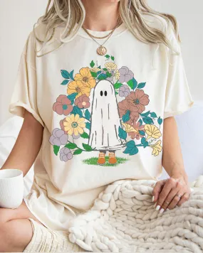 Retro Ghost Halloween Comfort Colors® T-Shirt, Women's Halloween Design Tee, Vintage Inspired T-Shirt