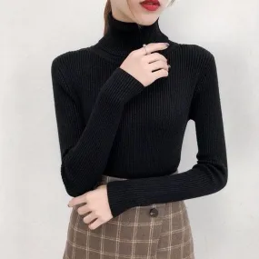 Ribbed Turtleneck With Long Sleeves