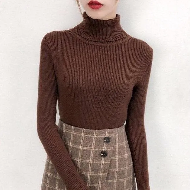 Ribbed Turtleneck With Long Sleeves