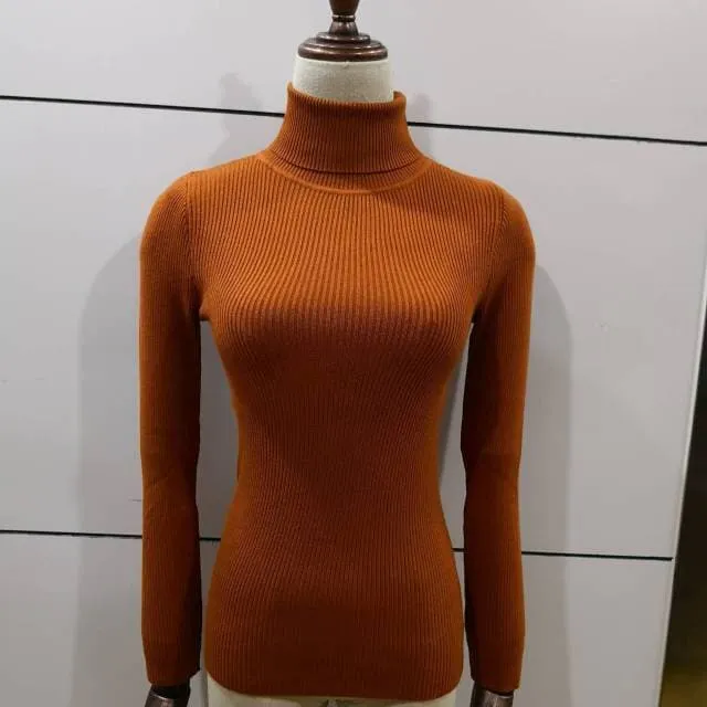 Ribbed Turtleneck With Long Sleeves
