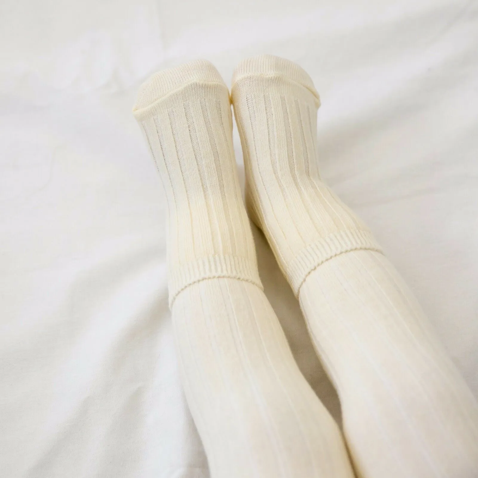 RunRun Ivory Ribbed Socks