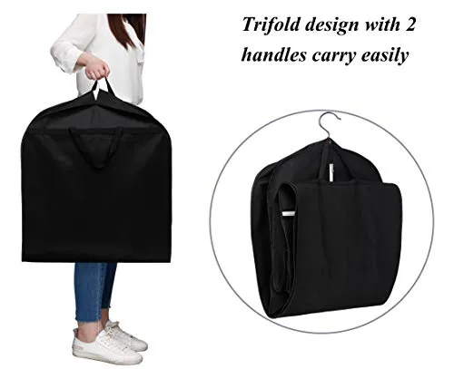 Sleeping Lamb 72" Bridal Wedding Gown Dress Garment Bag 15" Gusseted Garment Cover Shoe Pockets Travel Garment Storage Bag for Prom, Evening Gowns, Black