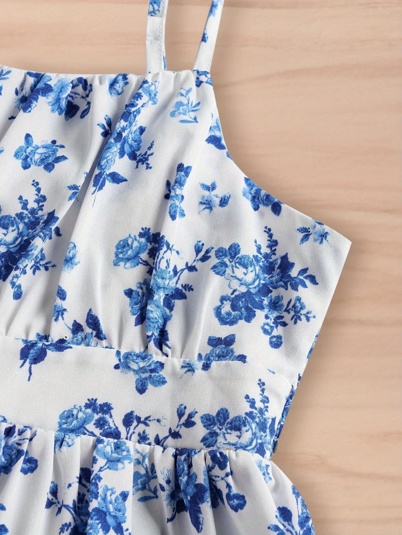Vibrant Floral A-line Sleeveless Cami Dress for Girls - Lightweight, Non-Stretch, Regular Fit, Polyester, Ditsy Pattern, Summer Vacation Essential, Casual, Dressy, Knit Fabric, Perfect Gift for Little Princesses