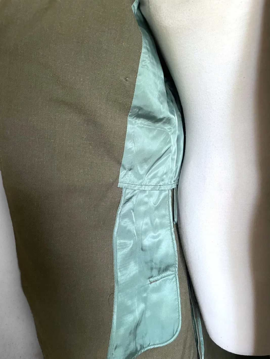 Vintage Military Green Long Marine Dress Coat