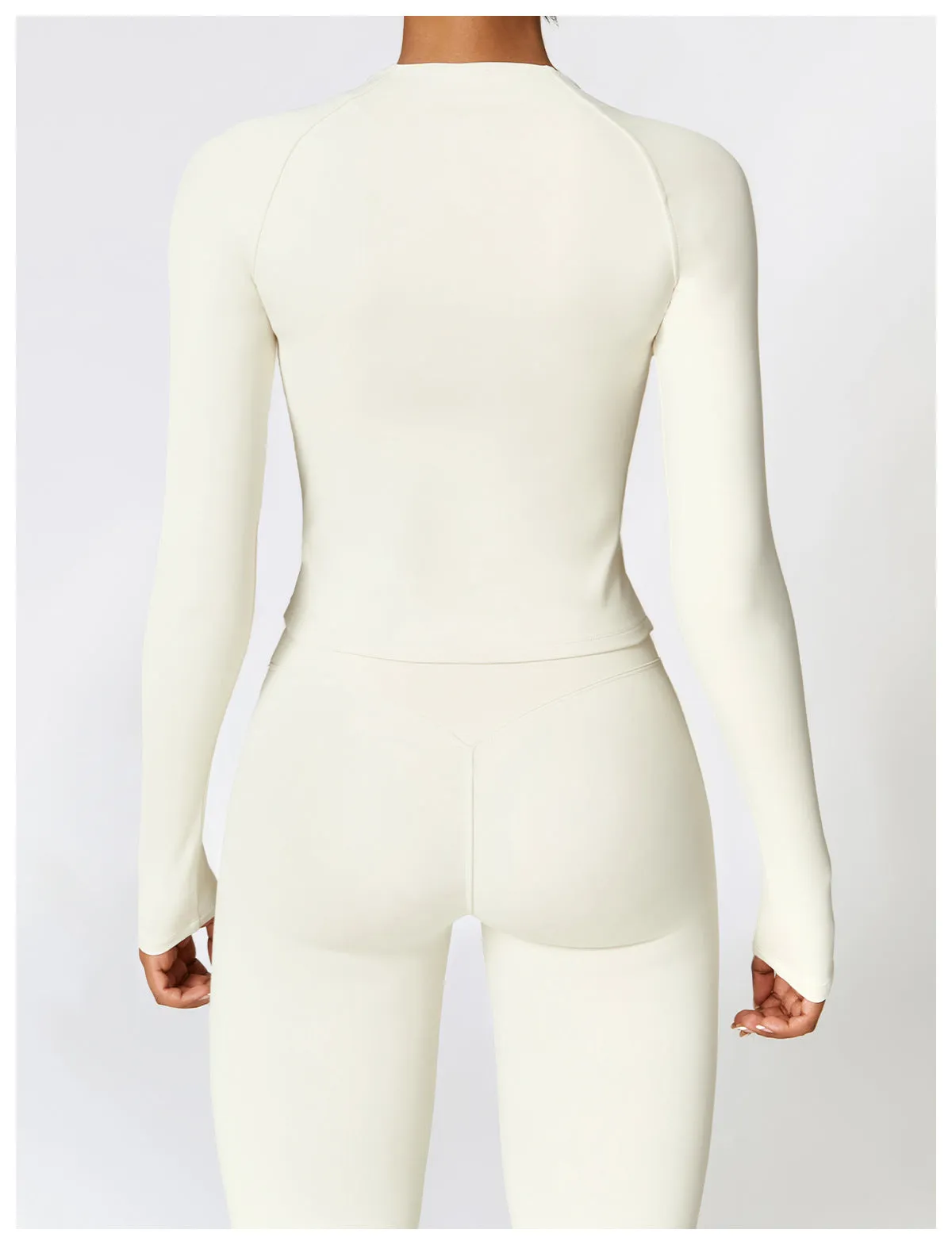 Winter Warm Fleece Lined Long Sleeved Yoga Jacket Outdoor Running Fitness Top Tight Sports Jacket